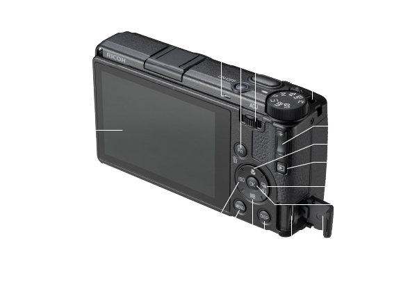 Official Ricoh GR IV rear-control imagery, included because handling is central to the GR argument.