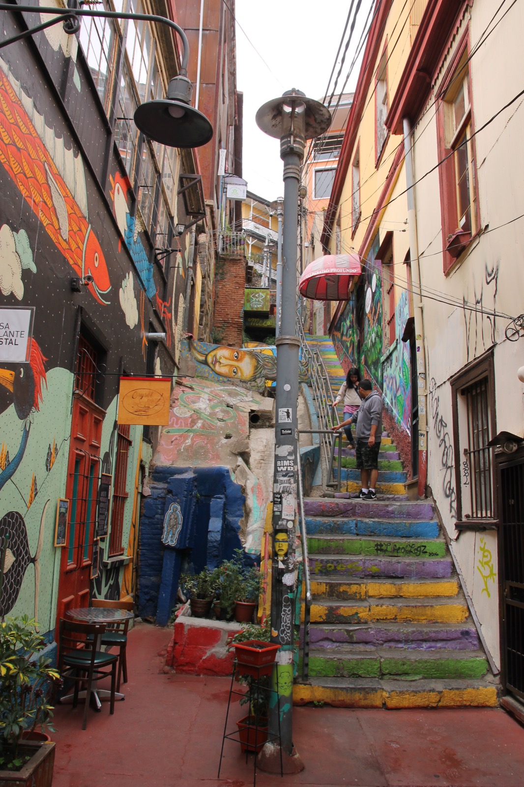 Stairs in Valparaiso. Photo by Draceane, CC BY-SA 4.0, via Wikimedia Commons.